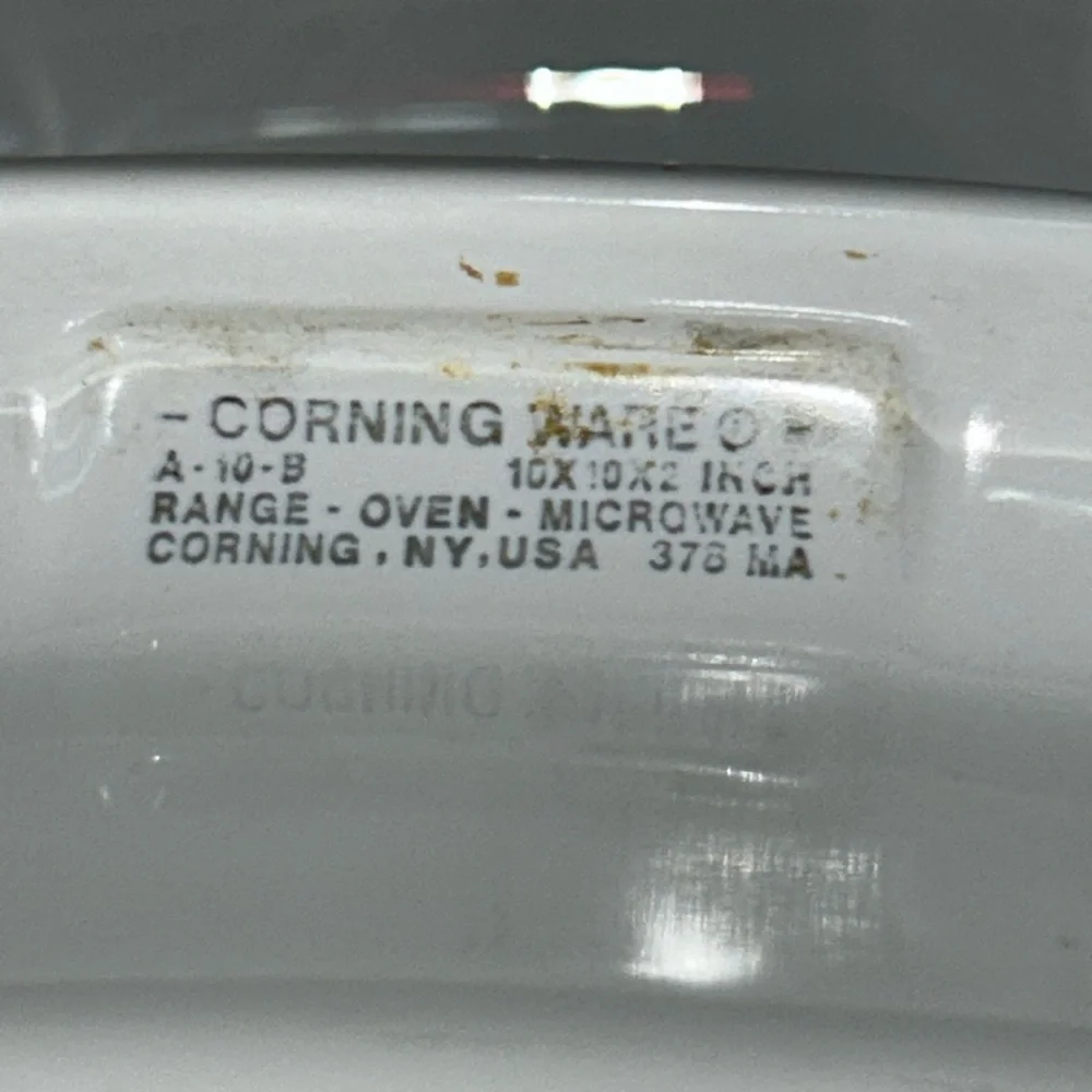 Corningware White Dish with Fruit and Floral‎ Pattern